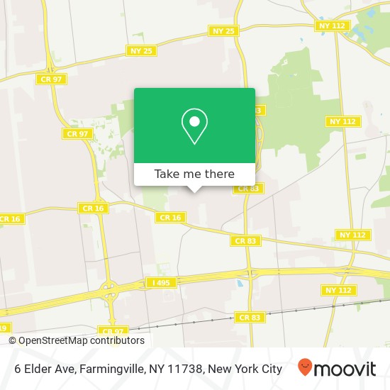 Mapa de 6 Elder Ave, Farmingville, NY 11738