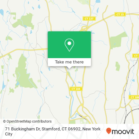 Mapa de 71 Buckingham Dr, Stamford, CT 06902