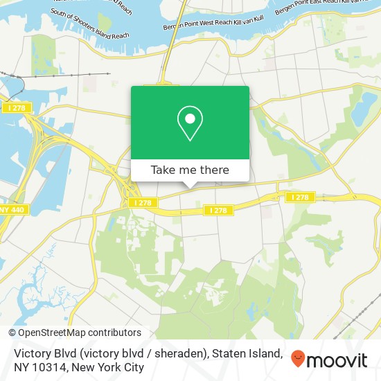 Mapa de Victory Blvd (victory blvd / sheraden), Staten Island, NY 10314