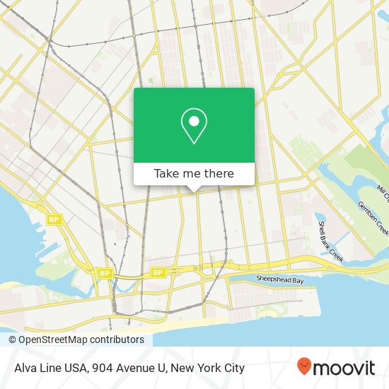 Mapa de Alva Line USA, 904 Avenue U
