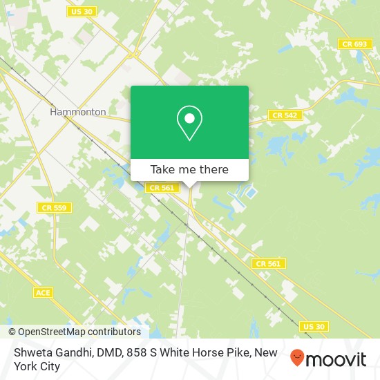 Mapa de Shweta Gandhi, DMD, 858 S White Horse Pike