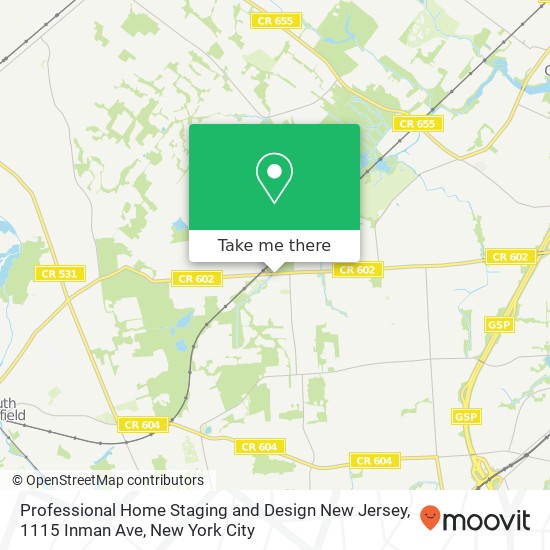 Mapa de Professional Home Staging and Design New Jersey, 1115 Inman Ave