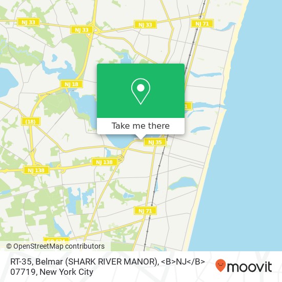 Mapa de RT-35, Belmar (SHARK RIVER MANOR), <B>NJ< / B> 07719