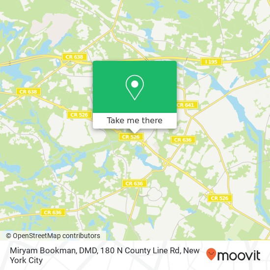 Mapa de Miryam Bookman, DMD, 180 N County Line Rd