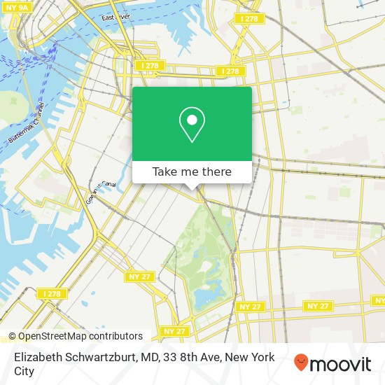 Mapa de Elizabeth Schwartzburt, MD, 33 8th Ave