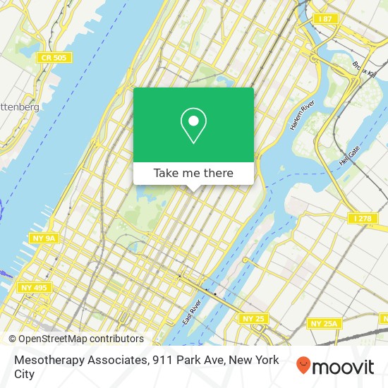 Mapa de Mesotherapy Associates, 911 Park Ave