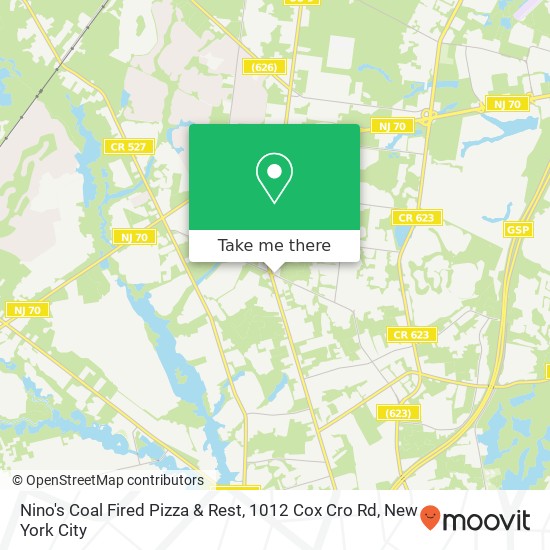 Mapa de Nino's Coal Fired Pizza & Rest, 1012 Cox Cro Rd