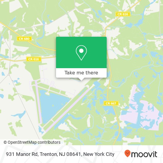 Mapa de 931 Manor Rd, Trenton, NJ 08641