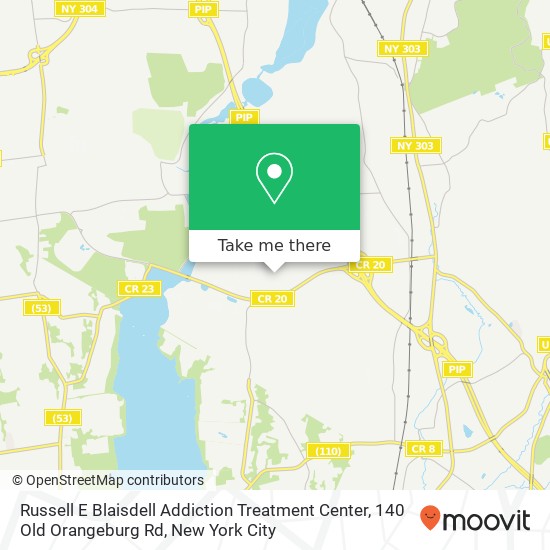 Mapa de Russell E Blaisdell Addiction Treatment Center, 140 Old Orangeburg Rd