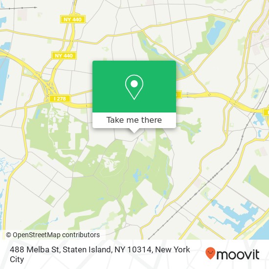 Mapa de 488 Melba St, Staten Island, NY 10314