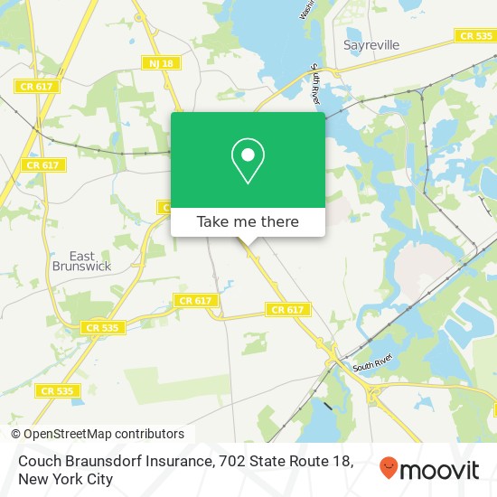 Mapa de Couch Braunsdorf Insurance, 702 State Route 18