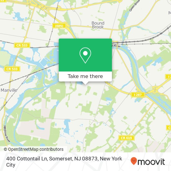 Mapa de 400 Cottontail Ln, Somerset, NJ 08873