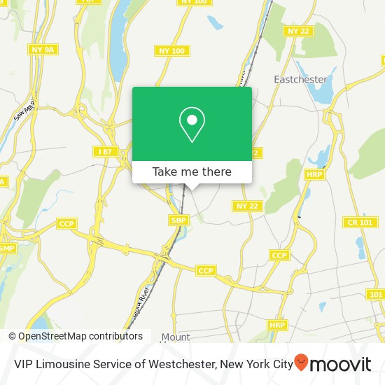 Mapa de VIP Limousine Service of Westchester