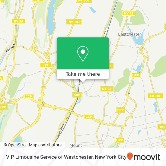 VIP Limousine Service of Westchester map