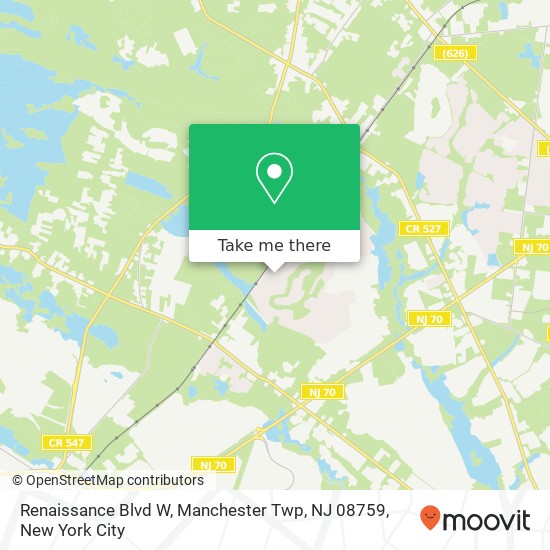Renaissance Blvd W, Manchester Twp, NJ 08759 map