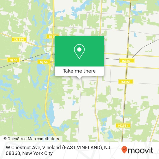 Mapa de W Chestnut Ave, Vineland (EAST VINELAND), NJ 08360