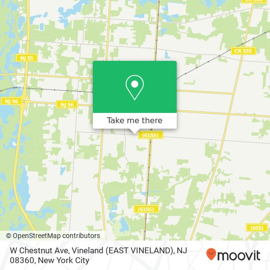 Mapa de W Chestnut Ave, Vineland (EAST VINELAND), NJ 08360