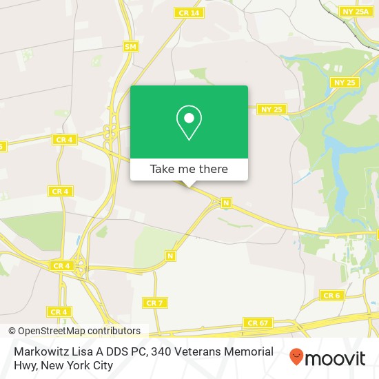 Mapa de Markowitz Lisa A DDS PC, 340 Veterans Memorial Hwy