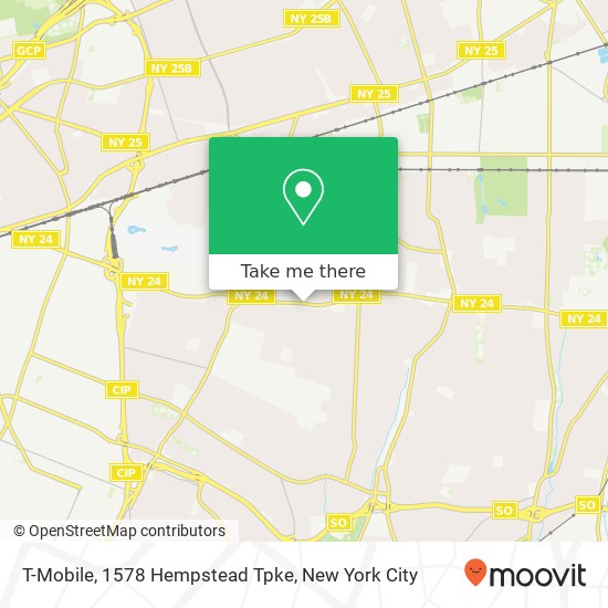 T-Mobile, 1578 Hempstead Tpke map