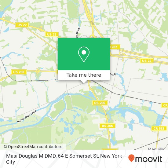Masi Douglas M DMD, 64 E Somerset St map