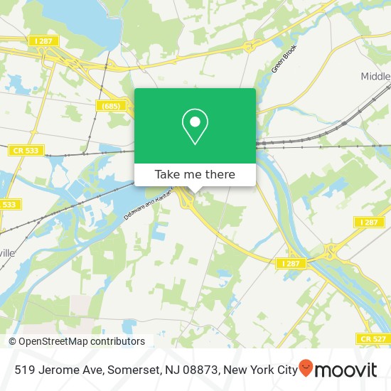 Mapa de 519 Jerome Ave, Somerset, NJ 08873