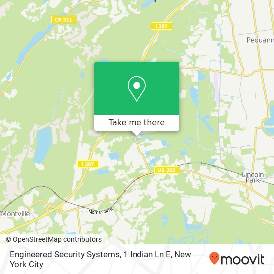 Mapa de Engineered Security Systems, 1 Indian Ln E