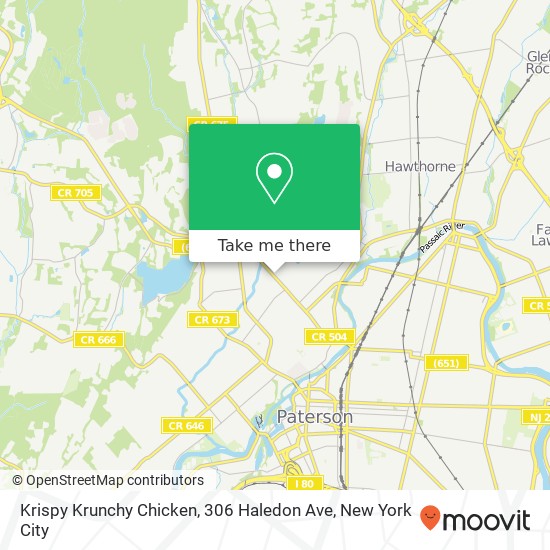 Mapa de Krispy Krunchy Chicken, 306 Haledon Ave