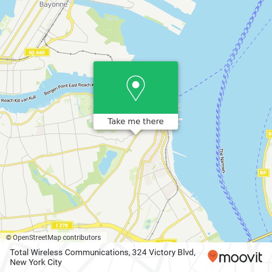 Mapa de Total Wireless Communications, 324 Victory Blvd