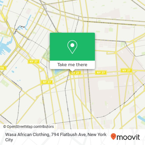 Mapa de Wasa African Clothing, 794 Flatbush Ave
