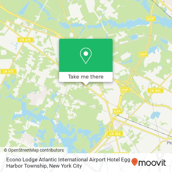 Mapa de Econo Lodge Atlantic International Airport Hotel Egg Harbor Township