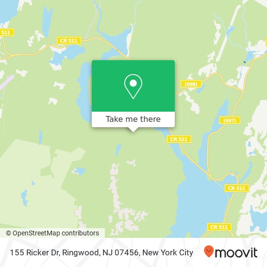 Mapa de 155 Ricker Dr, Ringwood, NJ 07456