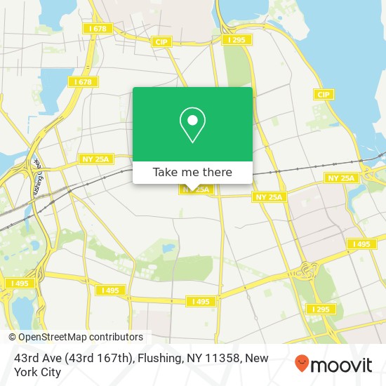 Mapa de 43rd Ave (43rd 167th), Flushing, NY 11358