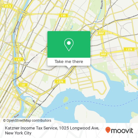 Katzner Income Tax Service, 1025 Longwood Ave map