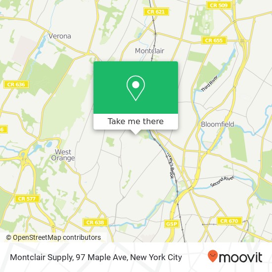 Mapa de Montclair Supply, 97 Maple Ave