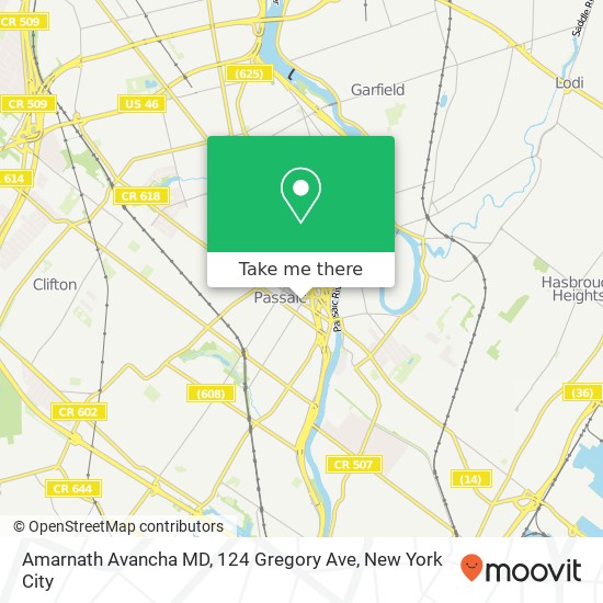 Amarnath Avancha MD, 124 Gregory Ave map