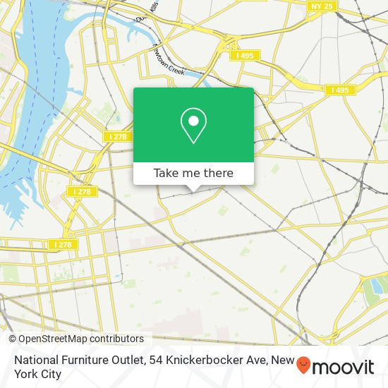 Mapa de National Furniture Outlet, 54 Knickerbocker Ave