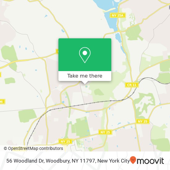 Mapa de 56 Woodland Dr, Woodbury, NY 11797