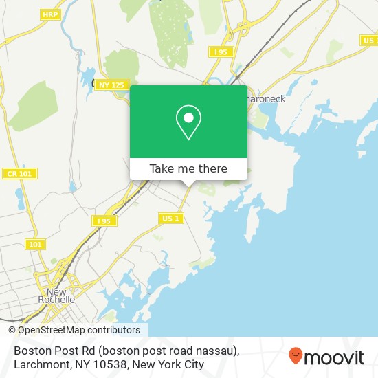 Mapa de Boston Post Rd (boston post road nassau), Larchmont, NY 10538