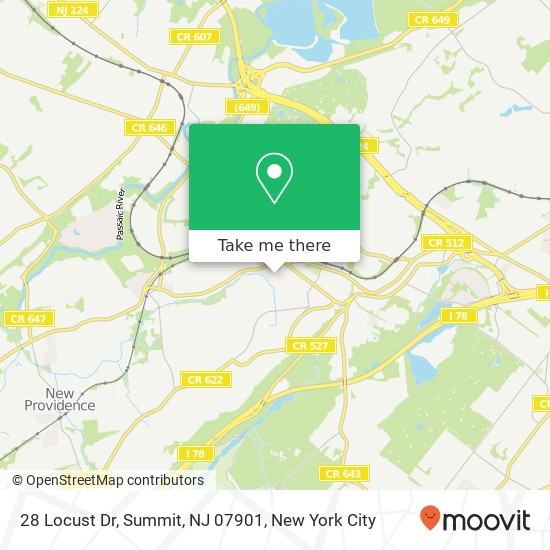 Mapa de 28 Locust Dr, Summit, NJ 07901