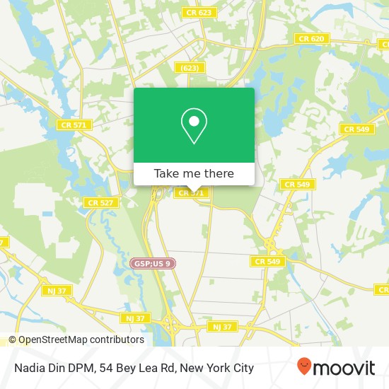 Nadia Din DPM, 54 Bey Lea Rd map