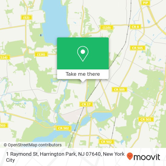 Mapa de 1 Raymond St, Harrington Park, NJ 07640