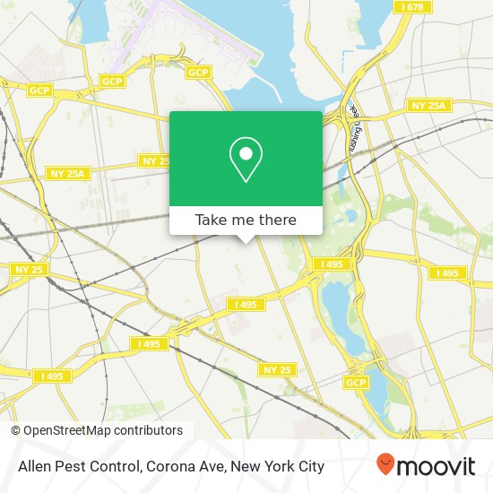Mapa de Allen Pest Control, Corona Ave
