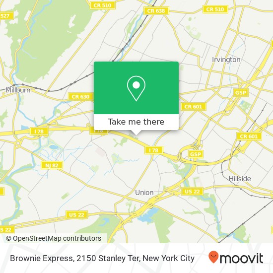 Mapa de Brownie Express, 2150 Stanley Ter