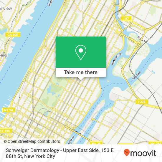 Schweiger Dermatology - Upper East Side, 153 E 88th St map