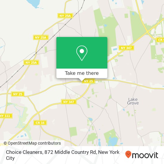 Choice Cleaners, 872 Middle Country Rd map