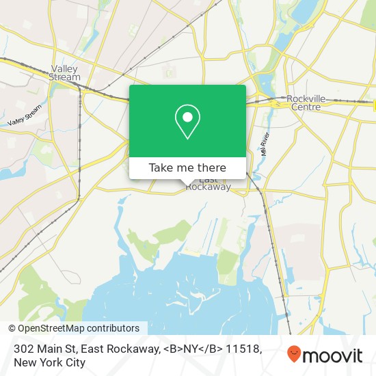 Mapa de 302 Main St, East Rockaway, <B>NY< / B> 11518