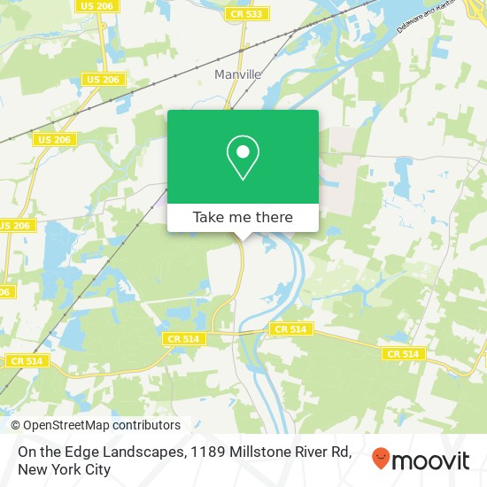 On the Edge Landscapes, 1189 Millstone River Rd map