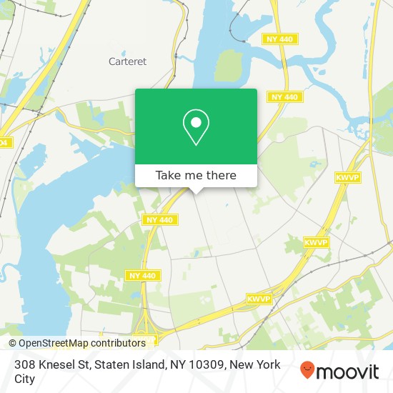 Mapa de 308 Knesel St, Staten Island, NY 10309