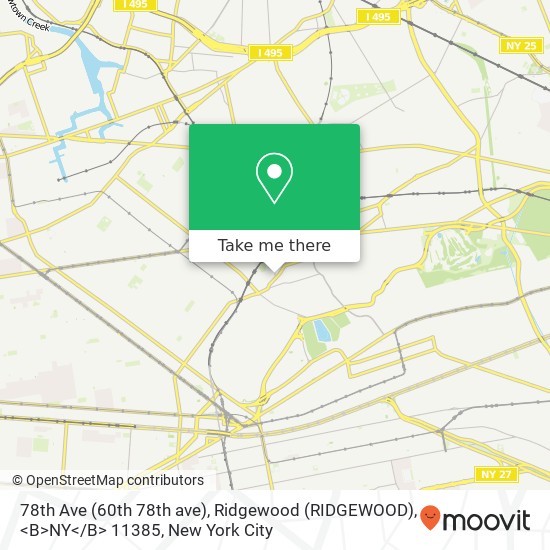 78th Ave (60th 78th ave), Ridgewood (RIDGEWOOD), <B>NY< / B> 11385 map