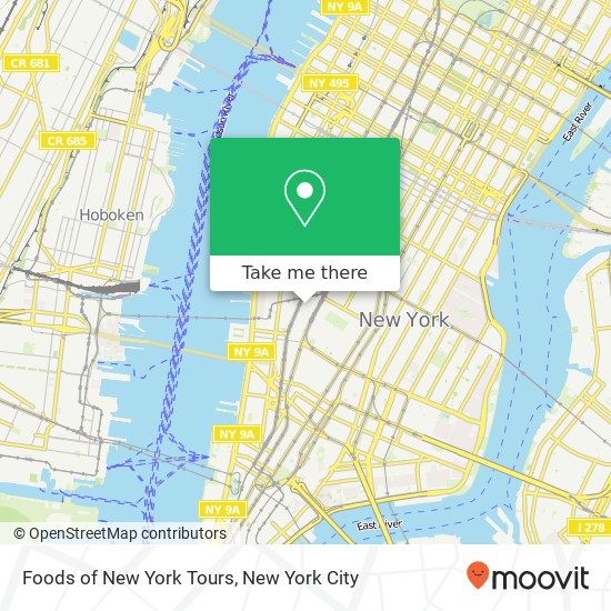 Foods of New York Tours map